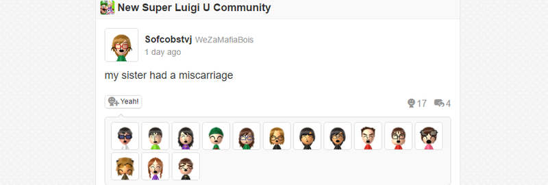 Illustration for article titled Luigi's Miiverse Community Has Become A Shitposter's Paradise In 2016
